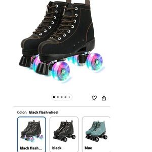 Black Cowhide roller skates for Men or Women